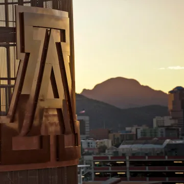 University of Arizona campus at sunset